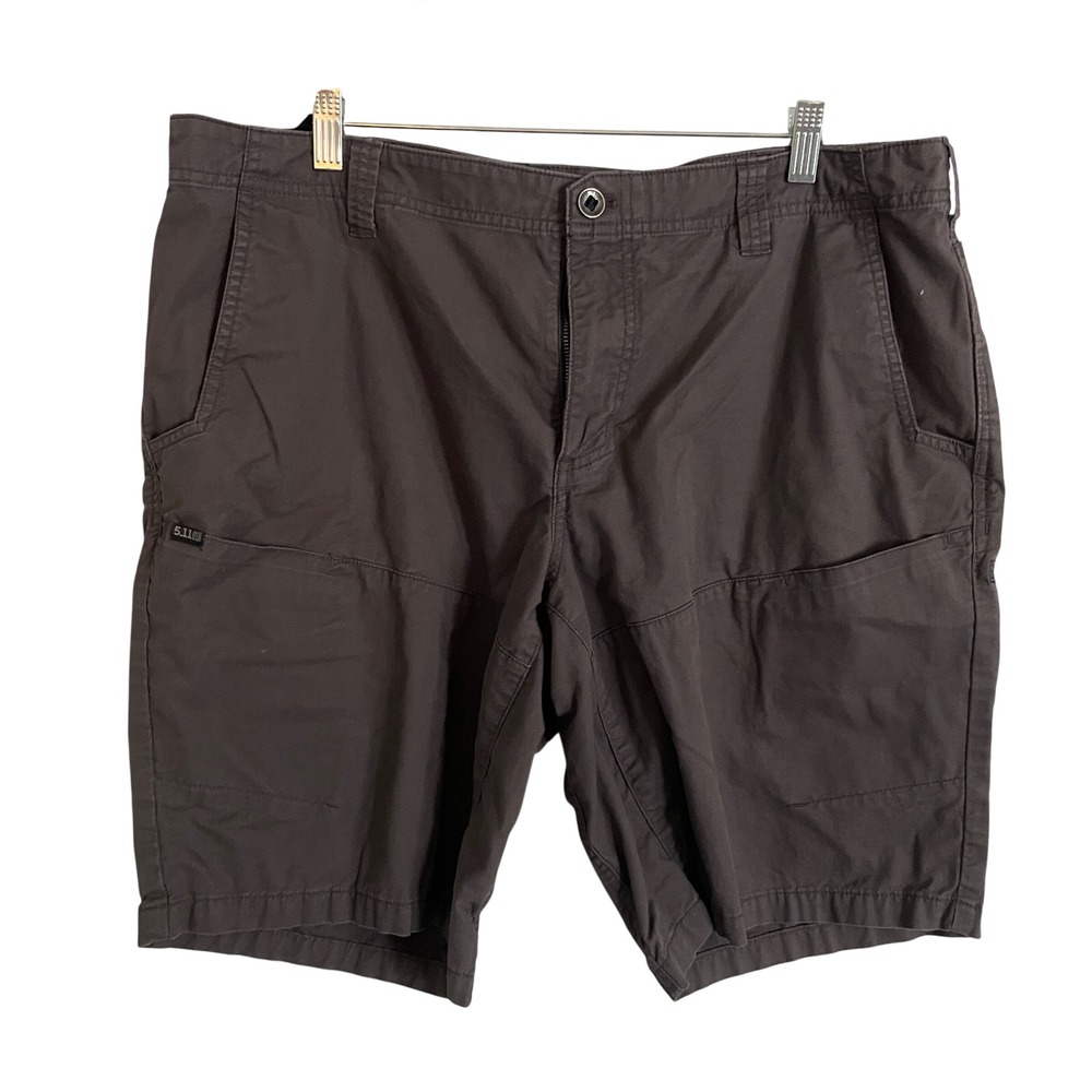 5.11 Tactical Cargo Shorts Mens 38 Grey Cotton Multi-Pocket Outdoor Utility